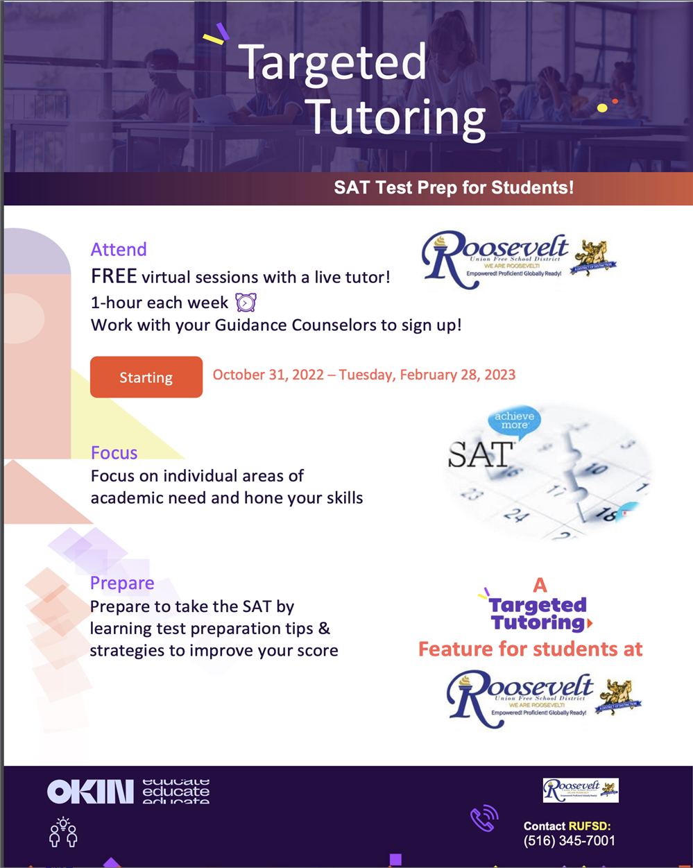  Picture of the flyer for SAT Prep